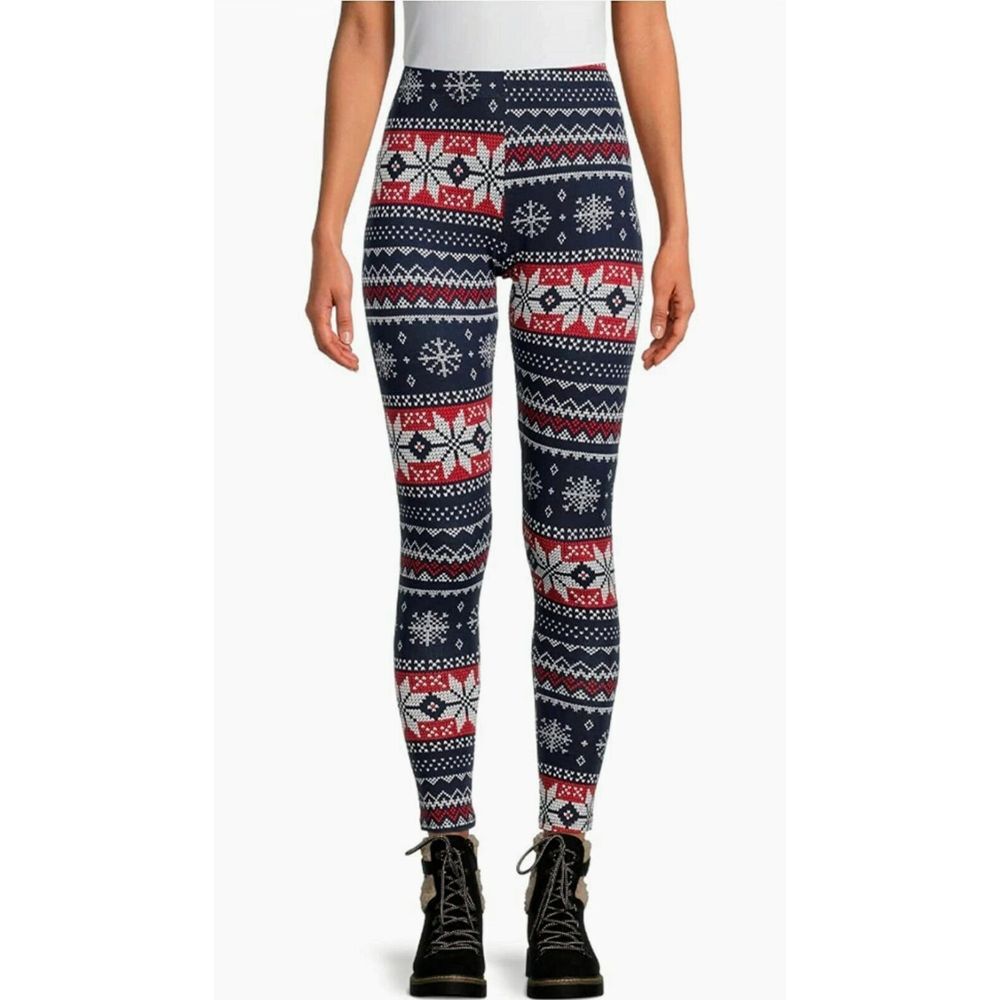 No Boundaries NOBO Juniors Christmas Fairisle Blue Leggings NWT Size 2XL (19)